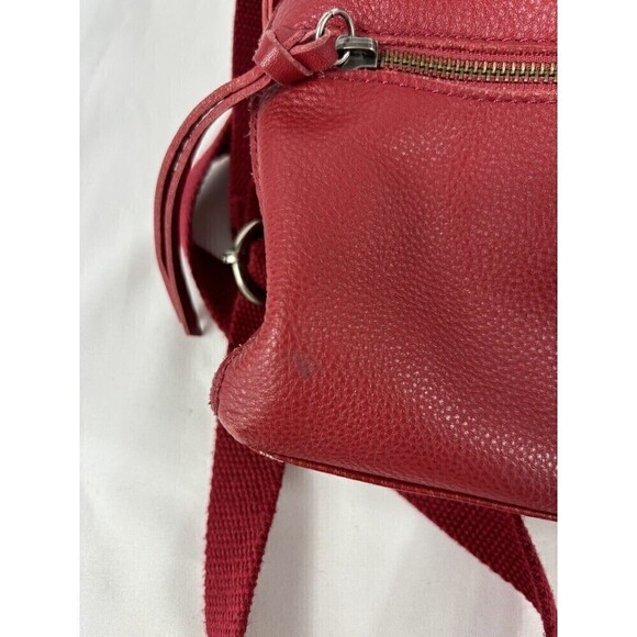 The Sak Crossbody Bag Purse Lipstick Red Leather Zipper Pockets Adjustable Strap - Picture 5 of 16